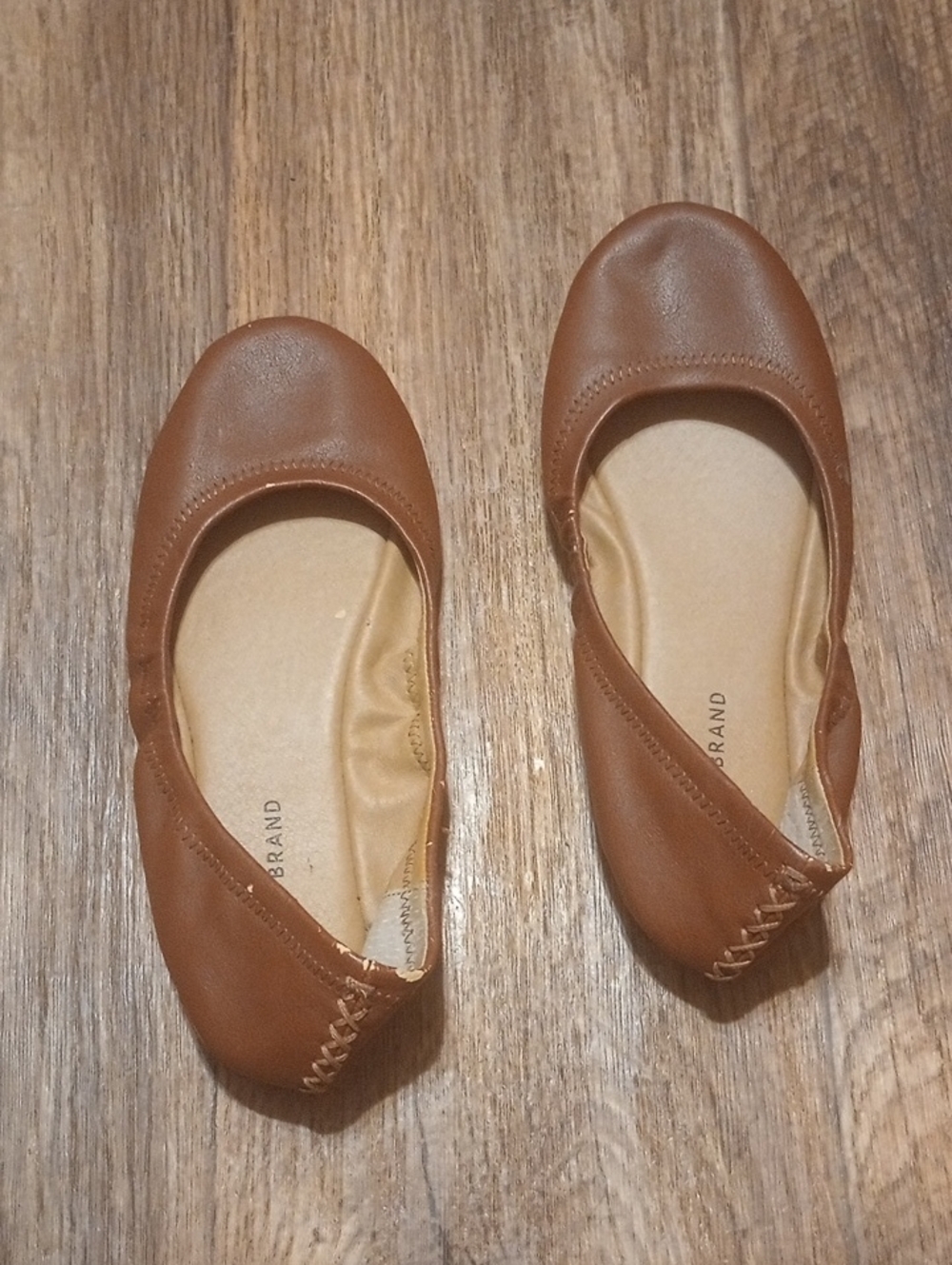 Lucky Brand Women's Tan Foldable Ballet Flats